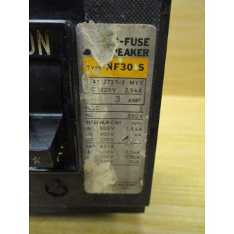 Mitsubishi NF30 S 3A No-Fuse Circuit Breaker NF30S - Used