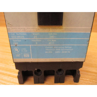 Siemens ED23B025 25A Circuit Breaker ED23B025L - Used