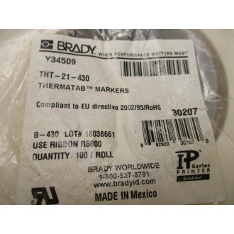 Brady THT-21-430 Thermal Transfer Label 30207