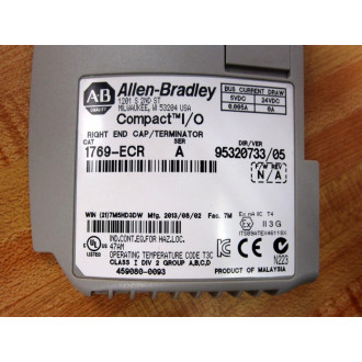 Allen Bradley 1769-ECR End Cap 1769ECR Ser A (Pack of 2) - Used