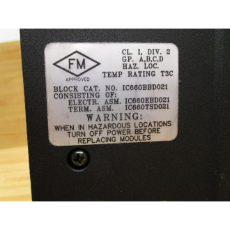 GE Fanuc IC660BBD021 Terminal Assembly - Used
