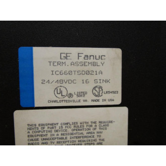 GE Fanuc IC660BBD021 Terminal Assembly - Used