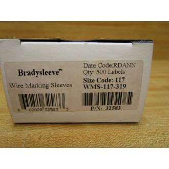 Brady WMS-117-319 Wire Marking Sleeves 32583
