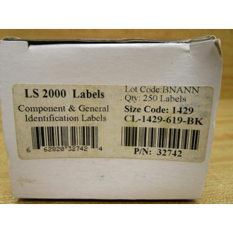 Brady CL-1429-619-BK Identification Labels 32742