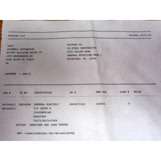 GEFanuc IC600BF814K Type K Thermocouple Input Card PO No. RE08270140 - Refurbished