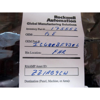 GEFanuc IC600BF830B IO RCVR Module IC600YB830B Job No. 27708 - Refurbished
