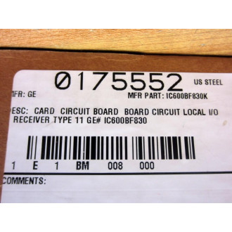 GEFanuc IC600BF830B IO RCVR Module IC600YB830B Job No. 27708 - Refurbished