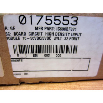 GEFanuc IC600BF831 Input Board IC600BF831K - Refurbished