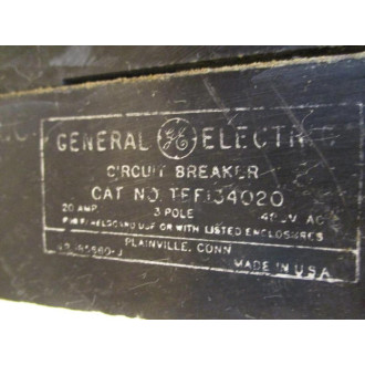 General Electric TEF134020 20A Circuit Breaker GE - Used