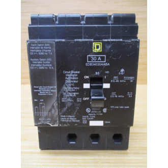 Square D EDB34030AABA 30A Circuit Breaker - Used