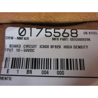 GE Fanuc IC600BF929K Output Board IC600BF929 RMA No. 200932251 - Refurbished