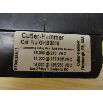 Cutler Hammer GHB3015 15A Circuit Breaker - Used