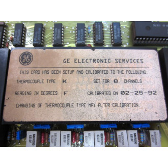 GEFanuc IC600BF814K Type K Thermocouple Input Card - Used