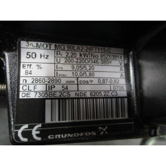 OkumaGrundfos MG 90LA2-24FT115-C Coolant Pump, Induction Motor F0130-07-00-58 OkumaGrundfos MG 90LA2-24FT115-C Coolant Pump, Induction Motor F0130-07-00-58
