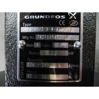 OkumaGrundfos MG 90LA2-24FT115-C Coolant Pump, Induction Motor F0130-07-00-58 OkumaGrundfos MG 90LA2-24FT115-C Coolant Pump, Induction Motor F0130-07-00-58