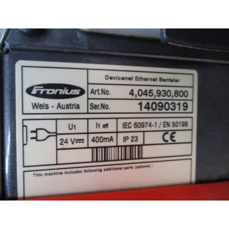 Fronius 4,075,100,800 Wire Feeder 4075100800 W 4,045,930,800 - Used