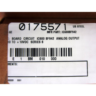 GEFanuc IC600BF942K Analog Output Card 44A717106-010 WIP No.1484370 - Refurbished