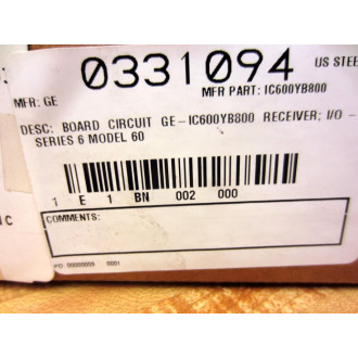 GEFanuc IC600YB800B Parallel Receiver PO No.451012 - Refurbished