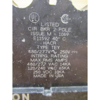 General Electric TEY280A 80A Circuit Breaker GE - Used