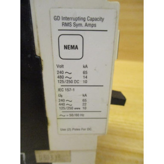 Cutler Hammer GD 14K 15A 15A Industrial Circuit Breaker GD 14K - Used