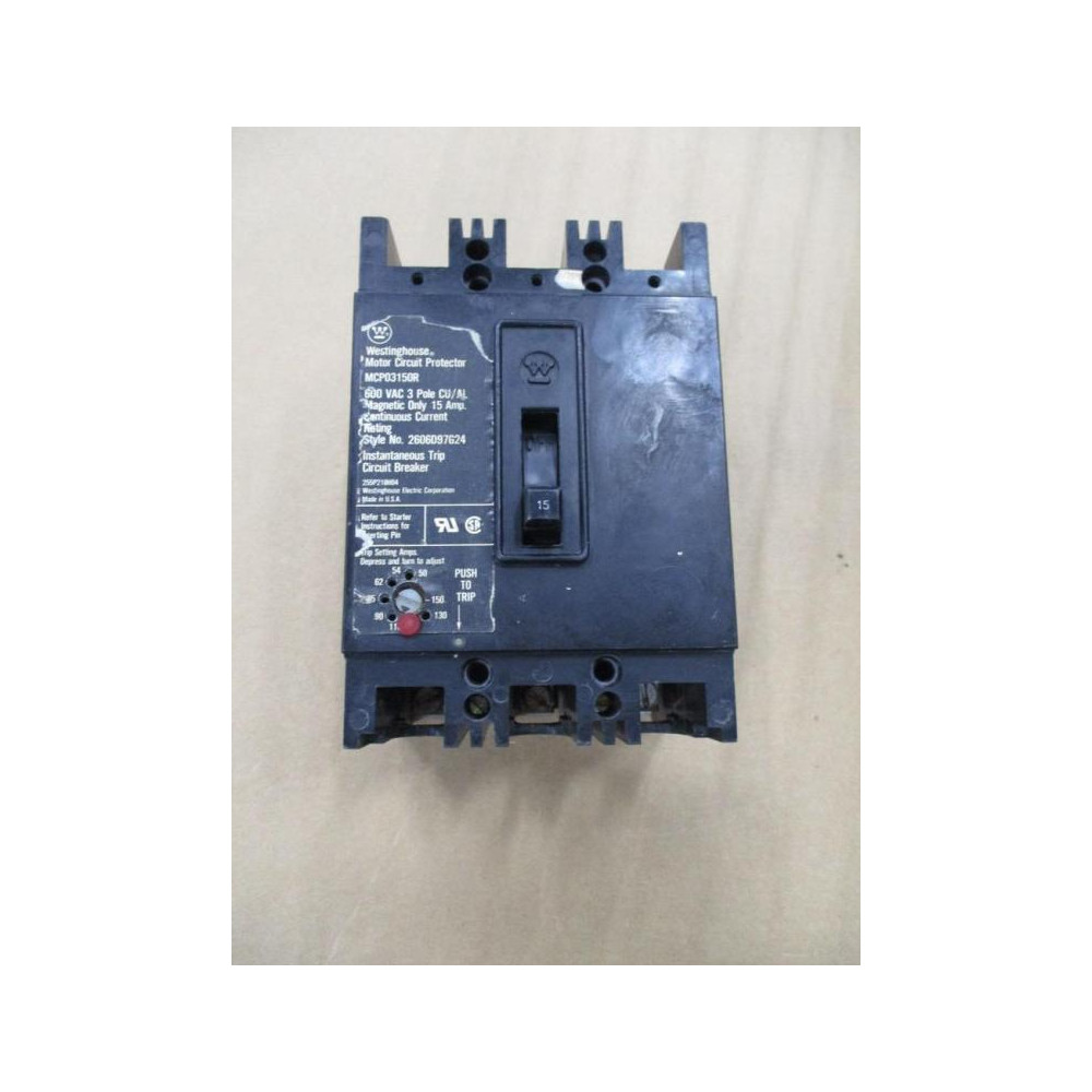Westinghouse MCP03150R 15A Motor Circuit Protector - Used