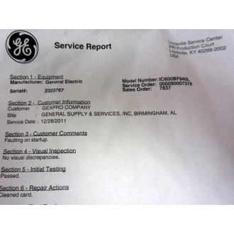 General Electric IC600BF940L IO XMTR SO No.90007378 - Refurbished