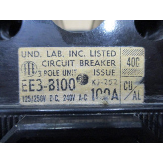 ITE EE3-B100 100A Circuit Breaker EE3B100 Cracked - Used