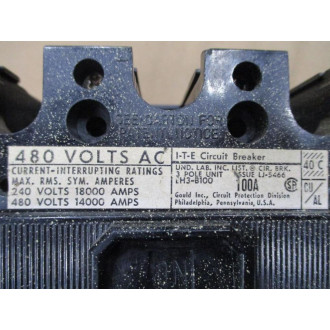 ITE EH3-B100 100A Circuit Breaker EH3B100 Cracked - Used