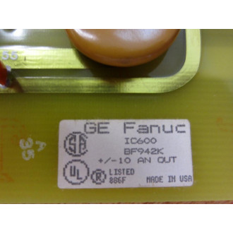 GEFanuc IC600BF942K Analog Output Card 44A717106-010 Job No.90001632 - Refurbished