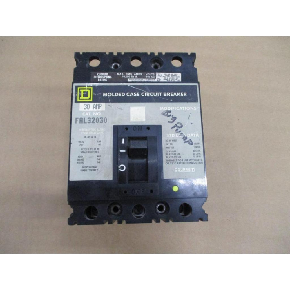 Square D FAL32030 30 AMP Molded Case Circuit Breaker - Used