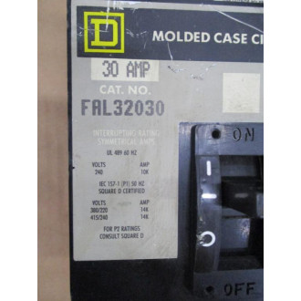 Square D FAL32030 30 AMP Molded Case Circuit Breaker - Used