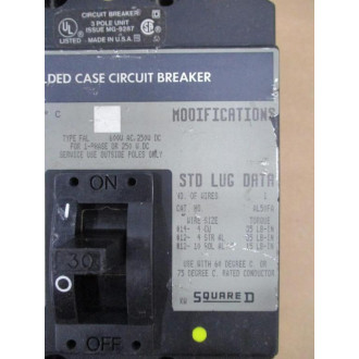Square D FAL36030 30A Circuit Breaker - Used