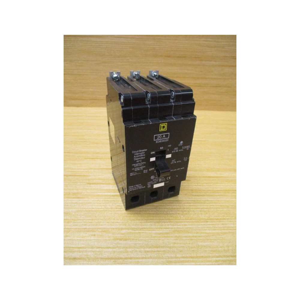 Square D EDB34020 20A Circuit Breaker - Used