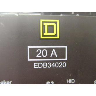 Square D EDB34020 20A Circuit Breaker - Used