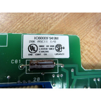 GEFanuc IC600BF949M ASCII IO Module WFace Plate