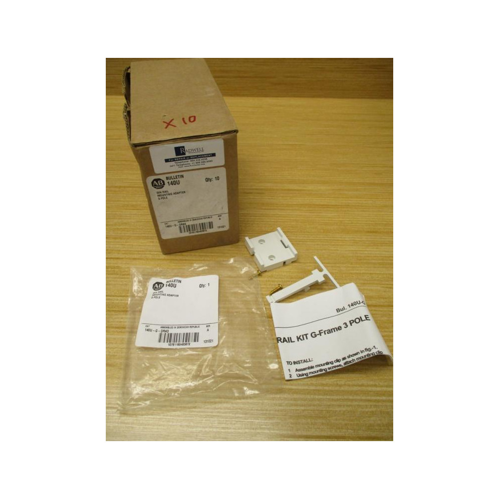 Allen Bradley 140U-G-DRA3 DIN Rail Mounting Adapter 140UGDRA3 (Pack of 10)