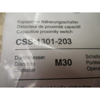 Contrinex CSS-1301-203 Capacitive Proximity Switch CSS1301203