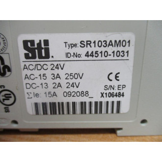 STI SR103AM01 Safety Relay 45510-1031 Damaged DIN Rail - Used