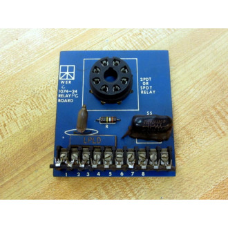 EmersonWer Industrial 1074-24 Relay PC Board 107424 WWire Holders - Used
