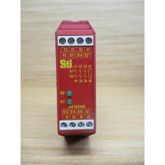 STI SR103AM01 Safety Relay 45510-1031 Damaged DIN Rail - Used
