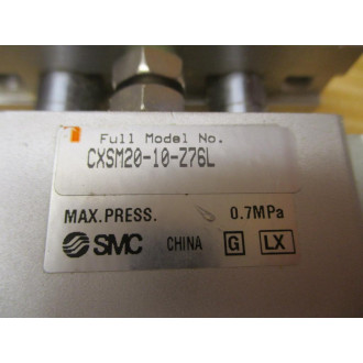 SMC CXSM20-10-Z76L Dual Rod Cylinder CXSM2010Z76L - New No Box