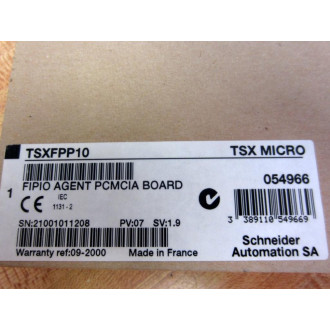 Schneider TSXFPP10 Modicon Fipio Agent PCMCIA Board PV:07 RL: 09 SV: 1.9