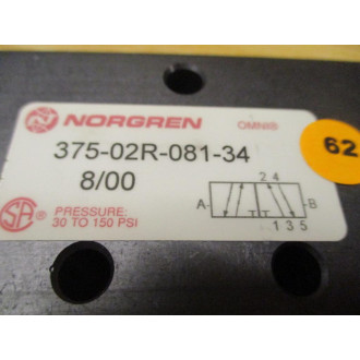 Norgren 375-02R-081-34 OMNI Control Valve 37502R08134