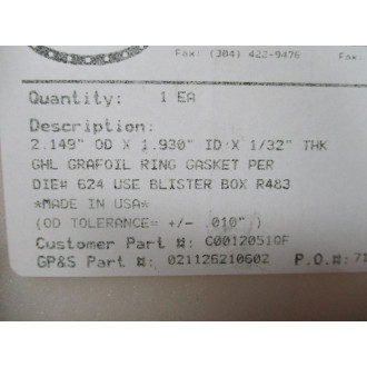 GP&S C0012051QF Gasket Ring