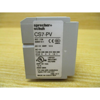 Sprecher + Schuh CS7-PV-20 Auxiliary Contact CS7PV20