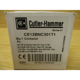 Cutler Hammer CE12BNC301T1 Contactor