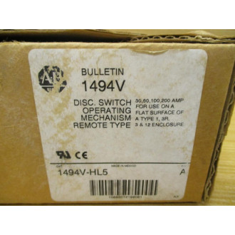 Allen Bradley 1494V-HL5 Disconnect Switch Mechanism 1494VHL5