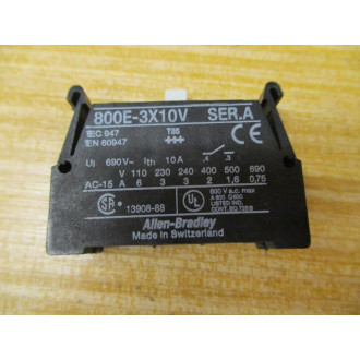 Allen Bradley 800E-3LX10V Contact Cartridge W Latch 800E3LX10V (Pack of 5)
