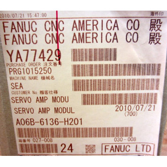 Fanuc A06B-6136-H201 Servo Amplifier BETA i