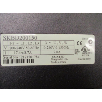 Control Techniques SKBD200150 Emerson Commander SK AC Drive - Used